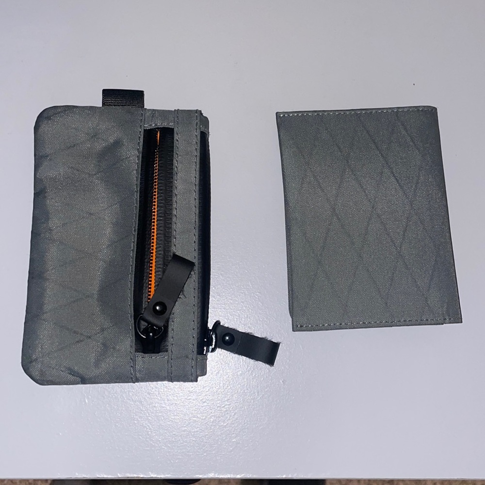ALPAKA zip pouch slate grey (limited edition) and Grey ark bifold wallet duo.